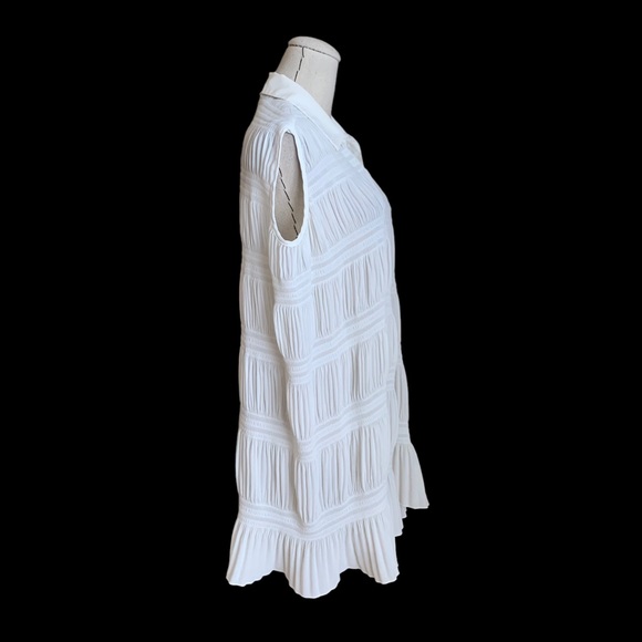 Vintage 90s y2k Vivienne Tam White Pleated Tunic Top Dress Miyake - Picture 4 of 11